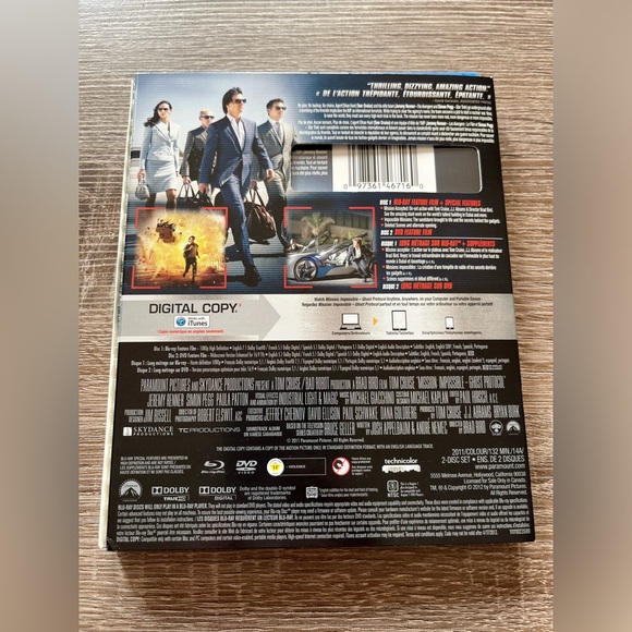 📀 3/$15 or 4/$20 📀 Mission Impossible Ghost Protocol Bluray - Picture 2 of 3